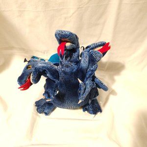 Folkmanis Dragon Three Headed Blue Hydra 16 inch Hand Puppet Plush Toy